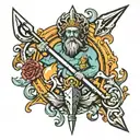 Poseidon's  trident tattoo design idea