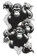three wise monkeys tattoo design idea
