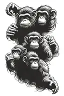 three wise monkeys tattoo design idea