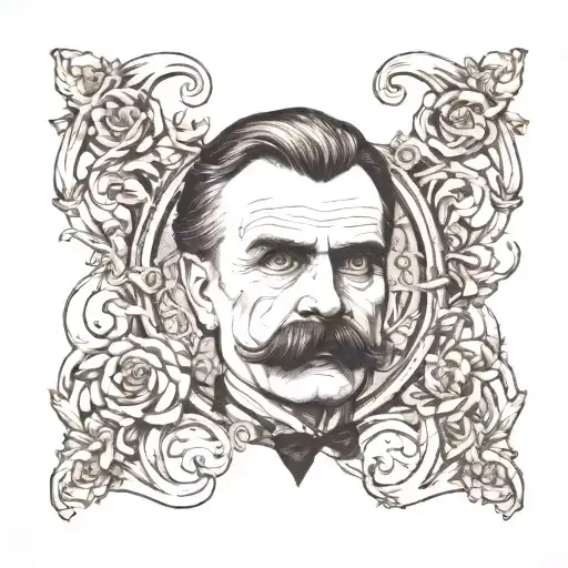 friedrich nietzsche nihilism tattoo design idea