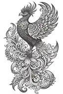 Mandala Phoenix black and White with flame on the arm  0 RESULTS tattoo design idea