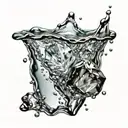 a small onyx crystal splashing on water tattoo design idea