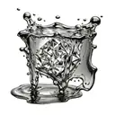 a small onyx crystal splashing on water tattoo design idea