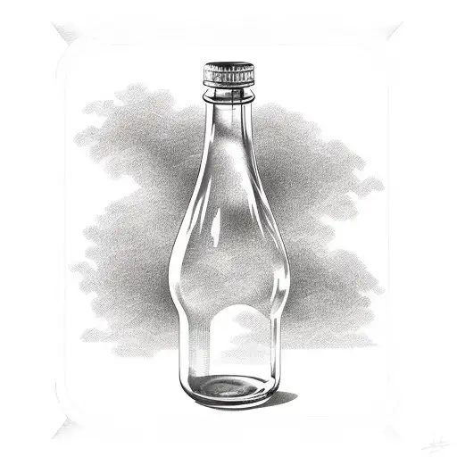 glass bottle tattoo design idea