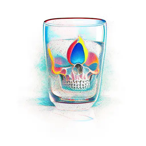 glass half full tattoo design idea