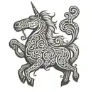 unicorn celtic tattoo design idea
