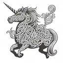 unicorn celtic tattoo design idea