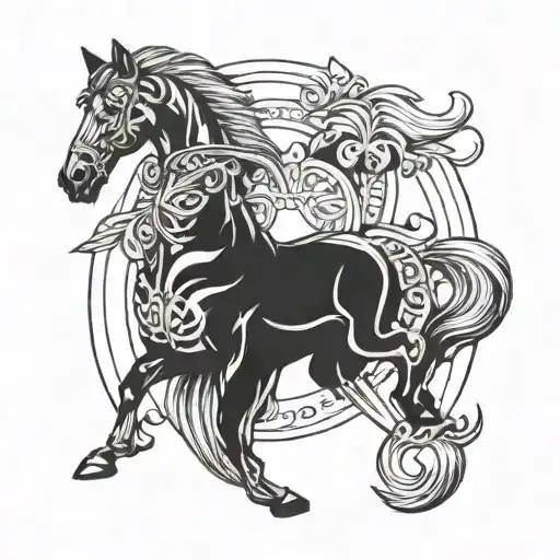 horseshoe horse shoe tattoo design idea