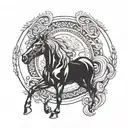 horseshoe horse shoe tattoo design idea