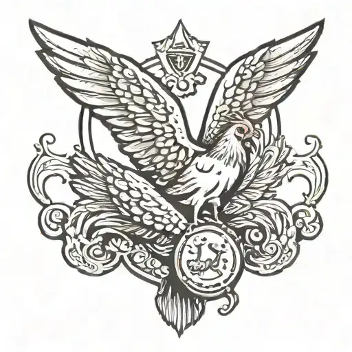 chicken wings with blue cheese and beer tattoo design idea