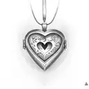 A heart-shaped locket with the initials of Vincent, Timmira, and Cadence inside tattoo design idea