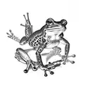 frog holding a gun tattoo design idea