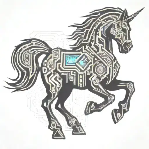 Trojan Horse bucking tattoo design idea