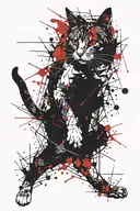 cat and cocaine shaped like tattoo design idea