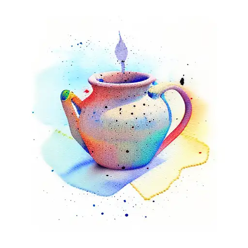 pottery watercolor  tattoo design idea