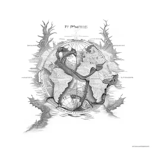 map of the path to paradise is through hell tattoo design idea