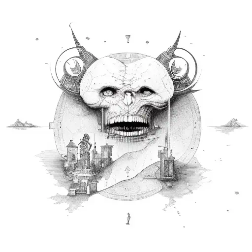 map of the path to paradise is through hell tattoo design idea