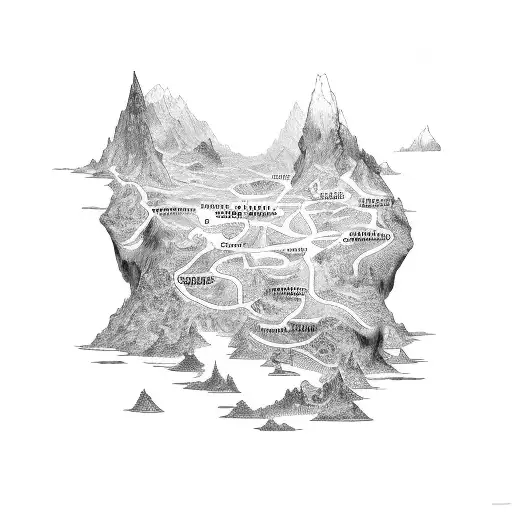 map of the path to paradise is through hell tattoo design idea