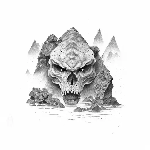 rocks stone Boulder strong proud fierce tattoo design idea