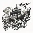 Shipwreck tattoo design idea