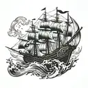 Shipwreck tattoo design idea