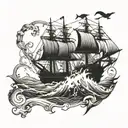 Shipwreck tattoo design idea