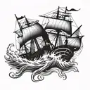 Shipwreck tattoo design idea