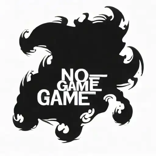 tattoo with writing No game no life and big BTS letters around in the  No game no life, with data surrounding everything tattoo design idea