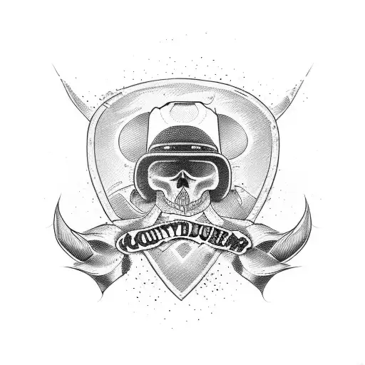 country redneck motocross tattoo design idea