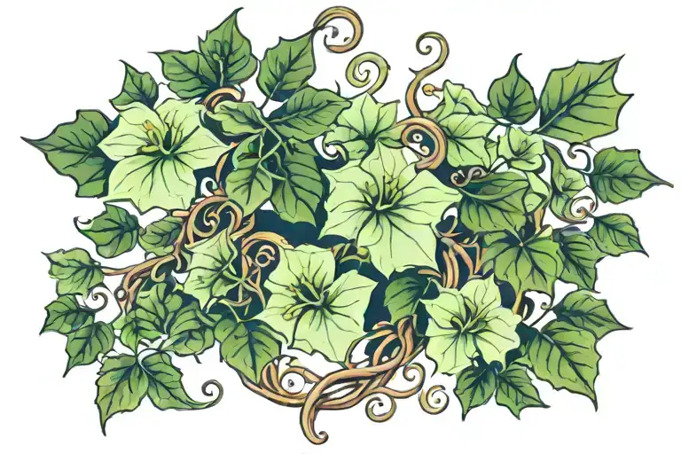 Ivy vines growing tattoo design idea