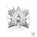 star and crescent in the style of hatching shading tattoo design idea