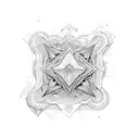 star and crescent in the style of hatching shading tattoo design idea