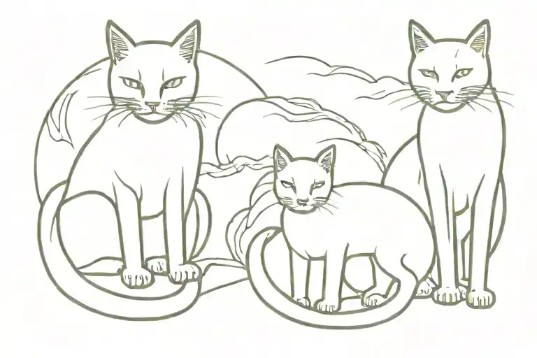 nepal, china, cats, self confidence freedom and happiness tattoo design idea