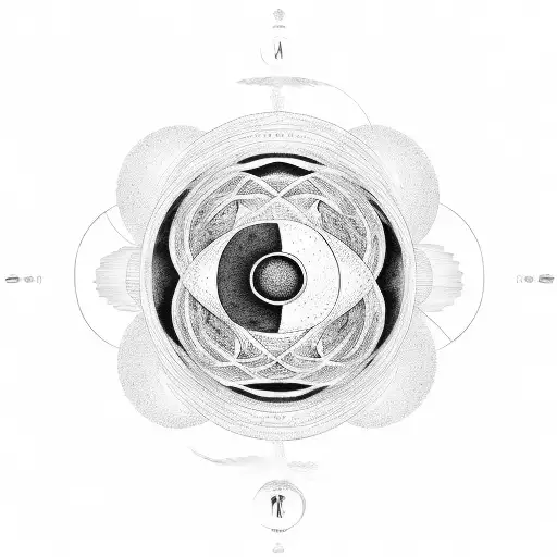 a sphere, yin/yang concept, where one side shows "everything now" and the other "hatua kwa hatua" tattoo design idea
