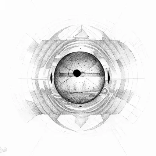 a sphere containing two opposite worlds tattoo design idea