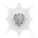 Create a design featuring a police badge with intricate patterns inspired by Cambodian art tattoo design idea