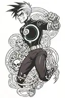 danny phantom going ghost tattoo design idea