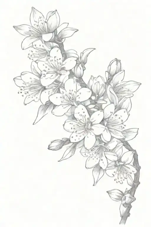 almond blossoms tattoo design idea