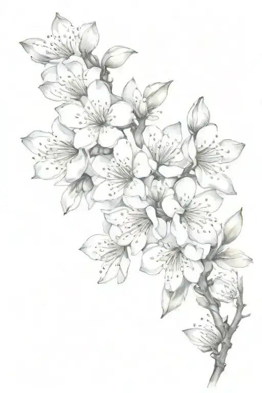 almond blossoms tattoo design idea