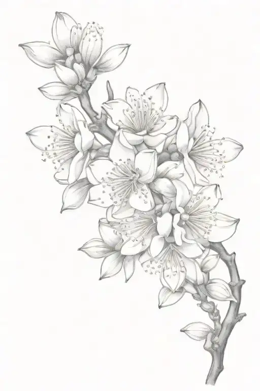 almond blossoms tattoo design idea