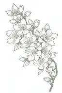 almond blossoms tattoo design idea