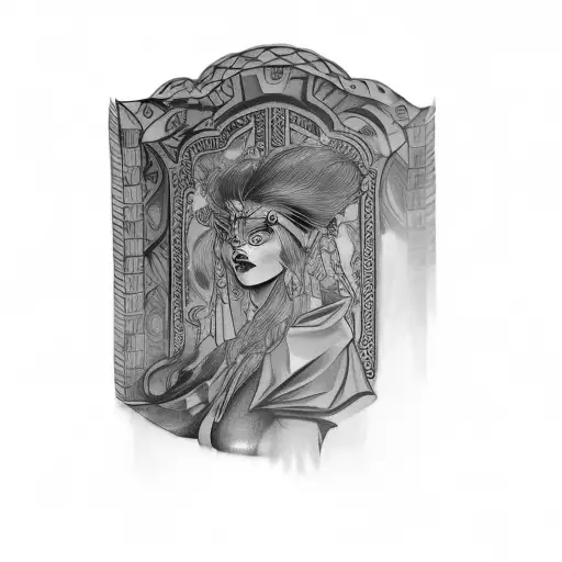 a woman with a tiara on her head tattoo design idea