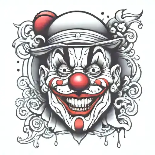 clown chicano style tattoo design idea