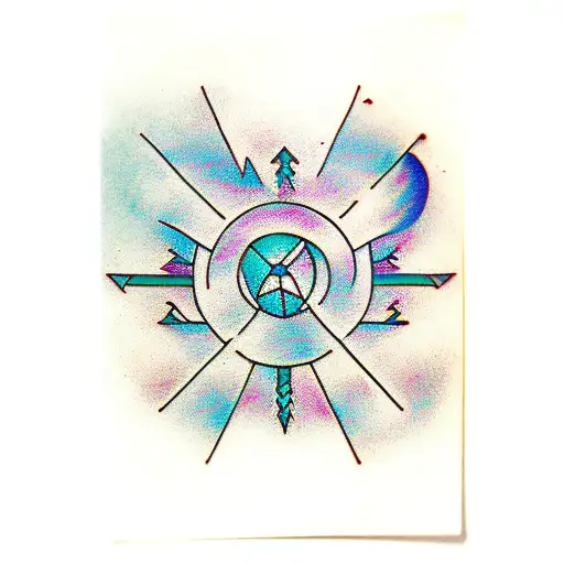 strength interstellar mushrooms arrow  tattoo design idea