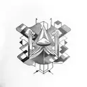interstellar mushrooms arrow  tattoo design idea