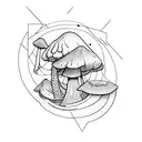 interstellar mushrooms arrow  tattoo design idea