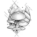 interstellar mushrooms arrow  tattoo design idea