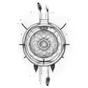 sand clock with dreamcatcher tattoo design idea