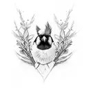 cross nature cardinal tattoo design idea