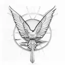 cross nature cardinal tattoo design idea